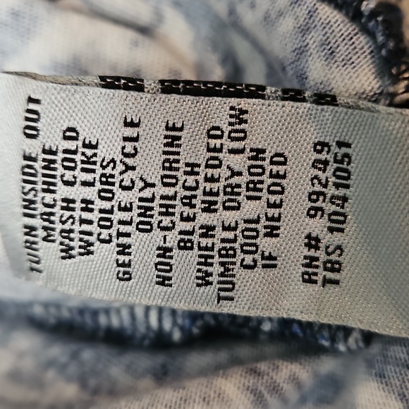 Catherines Patterned Top Women's Size 3X Detailed Neckline Blue Cream 3/4 Sleeve - Picture 5 of 12